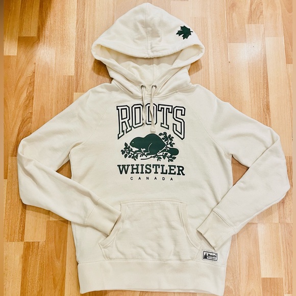 Roots Tops - Roots Whistler Canada Hoodie Limited Green Suede Beige